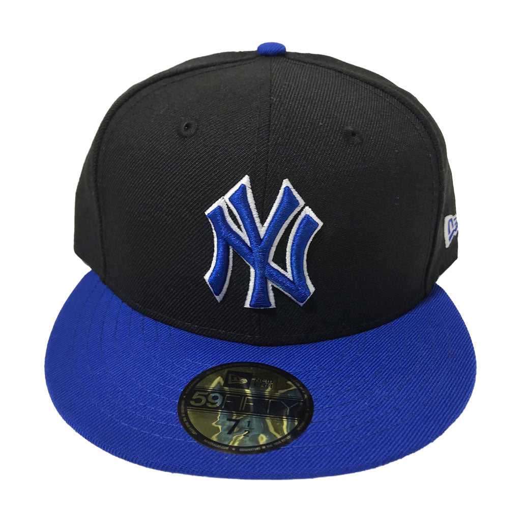 NEW YORK YANKEES ROYAL BLACK NEW ERA 59FIFTY FITTED HAT