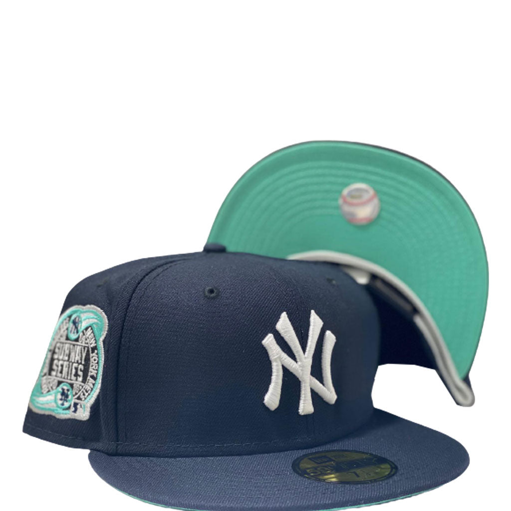 NEW YORK YANKEES SUBWAY SERIES NAVY MINT BRIM NEW ERA FITTED HAT