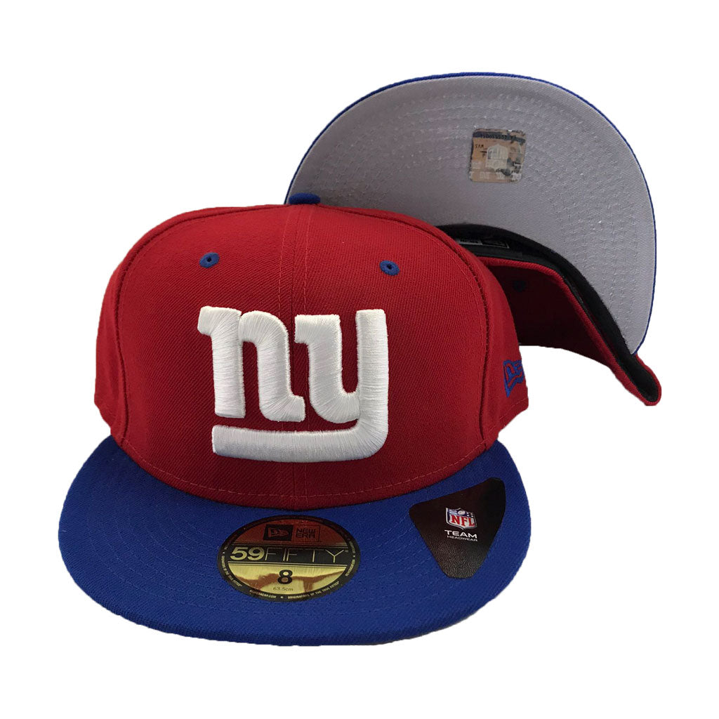 NFL New York Giants Red Cap Royal Visor New Era Fitted Hat