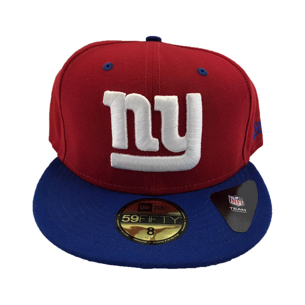 NFL New York Giants Red Cap Royal Visor New Era Fitted Hat
