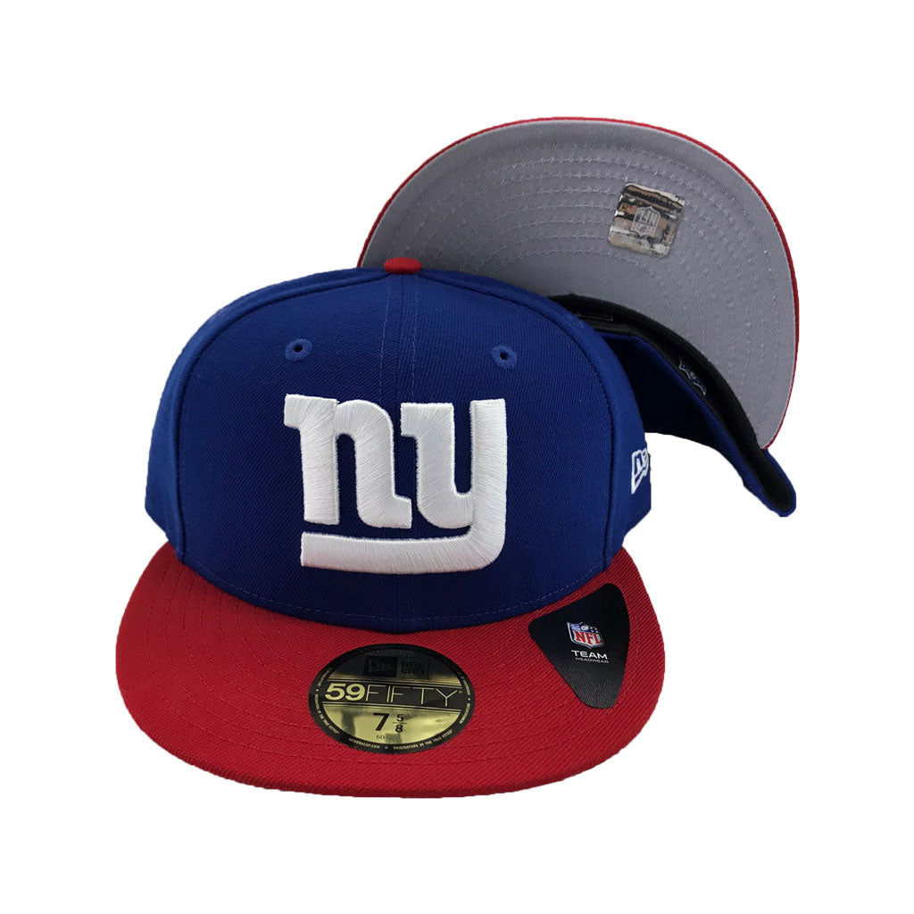 NFL New York Giants Royal Cap Red Visor New Era Fitted Hat