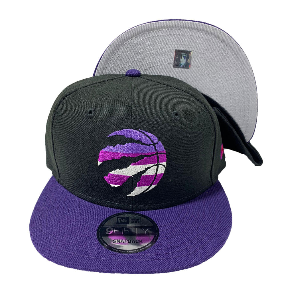 NIKE  FOAMPOSITE " PURPLE CAMO" MATCHING TORONTO RAPTORS  NEW ERA SNAPBACK HAT