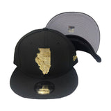 New Era Chicago Bulls Gold Metal State Map Logo 9fifty Snapback