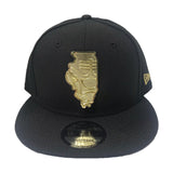 New Era Chicago Bulls Gold Metal State Map Logo 9fifty Snapback