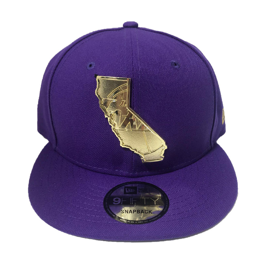 New Era Los Angeles Lakers gold Metal State Map Logo 9fifty Snapback