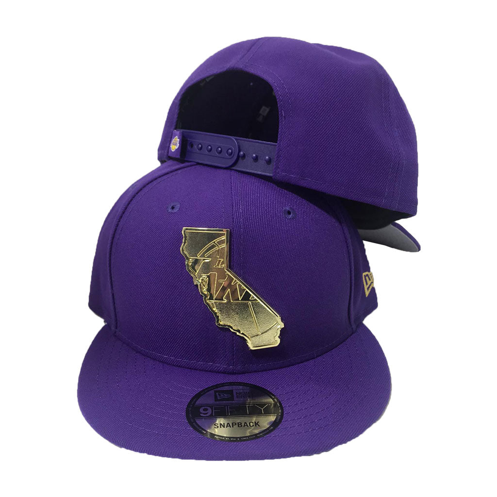 New Era Los Angeles Lakers gold Metal State Map Logo 9fifty Snapback