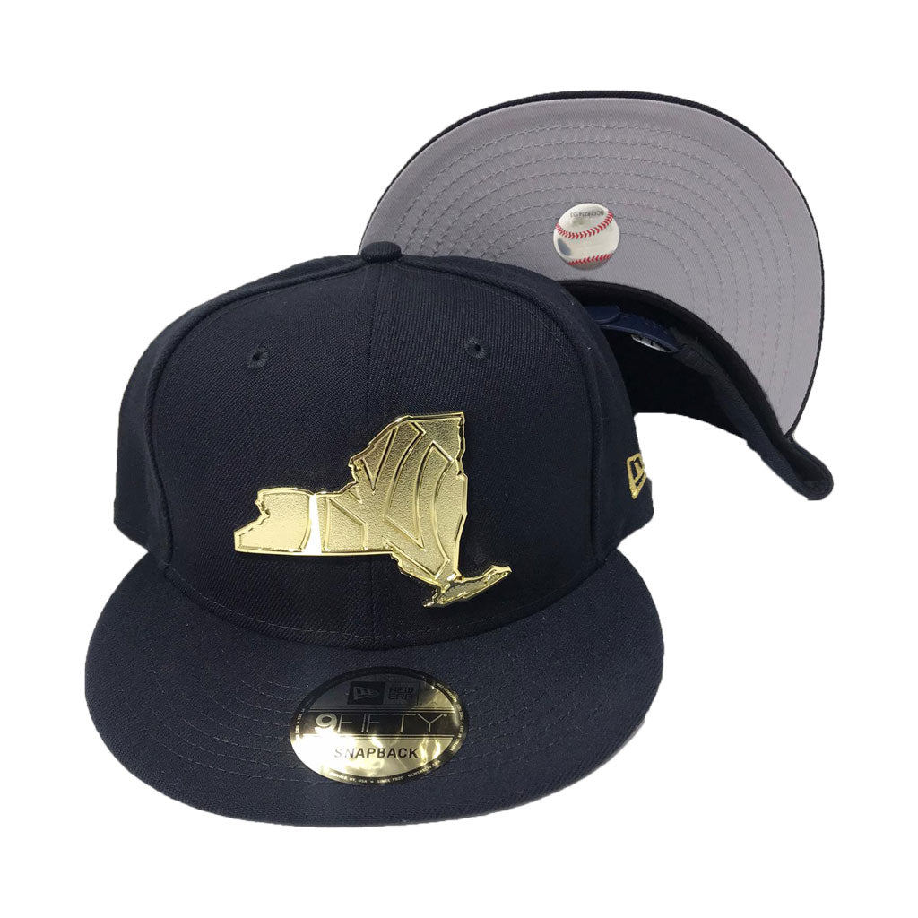 New Era New York Yankees gold Metal State Map Logo 9fifty Snapback