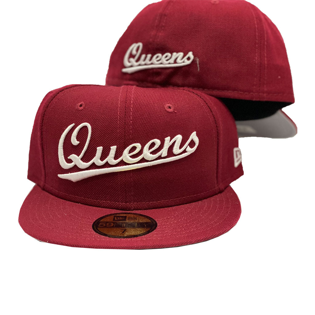 New York City Queens Burgundy New Era 59Fifty Fitted Cap