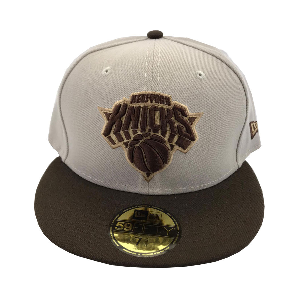 New York Knicks Off White Brown New Era Fitted Hats