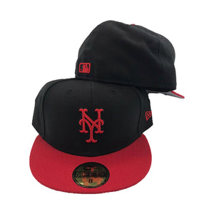 New York Mets Black Red New Era Fitted