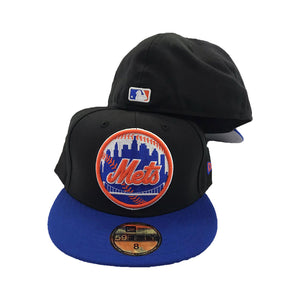 New York Mets New Era Black Royal Circle Logo Fitted Hat