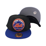 New York Mets New Era Black Royal Circle Logo Fitted Hat