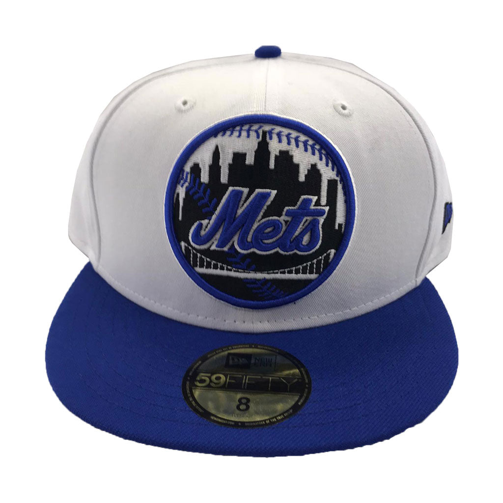 New York Mets New Era White Royal Circle Logo Fitted Hat