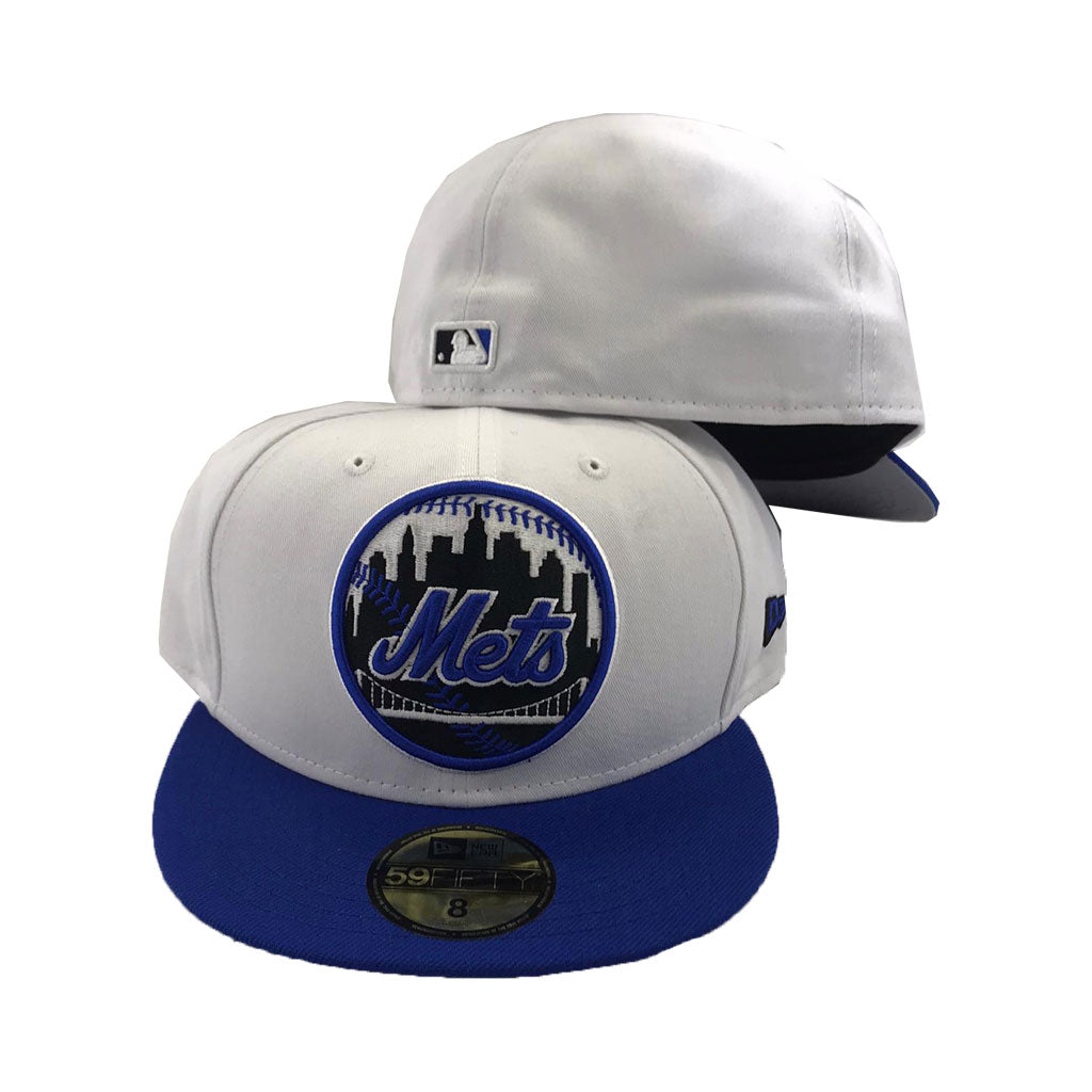 New York Mets New Era White Royal Circle Logo Fitted Hat