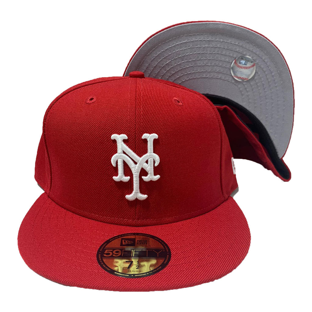 New York Mets Red  New Era Fitted Hat