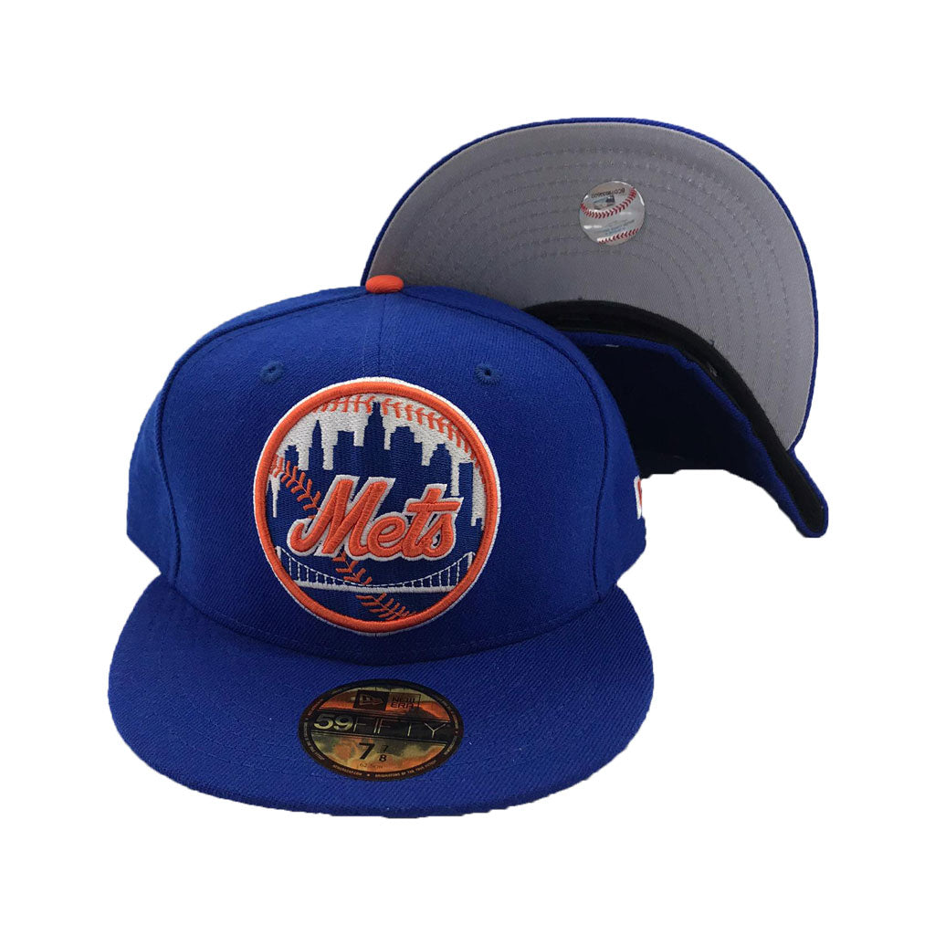 New York Mets Royal Team Color Circle Logo New Era Fitted