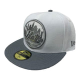 New York Mets White Dark Gray New Era Fitted Hat