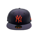New York Yankees Navy With Orange Logo New Era Fitted  Hat