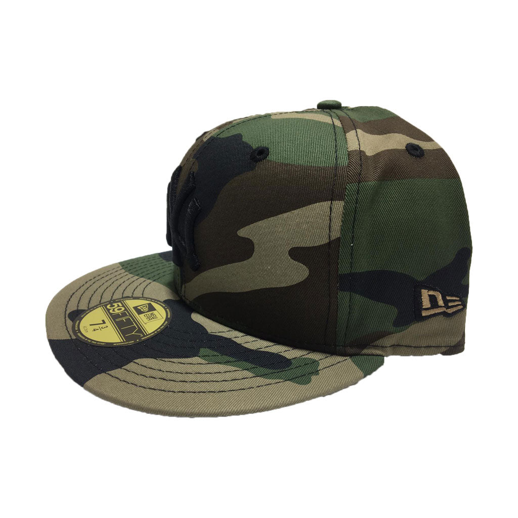 New York Yankees New Era Custom 59Fifty Olive Camo Sweatband Fitted Ha