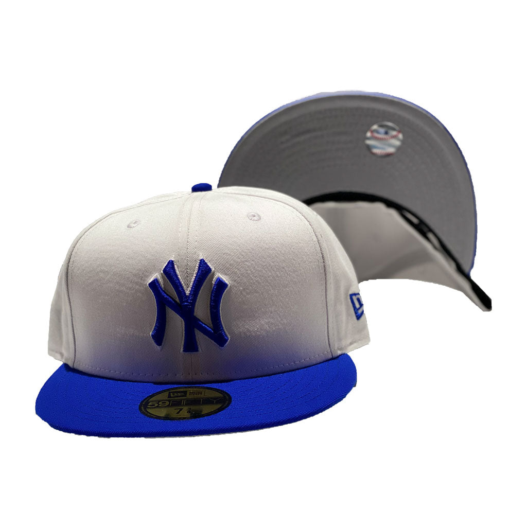 New York Yankees White With Royal Visor New Era Fitted  Hat