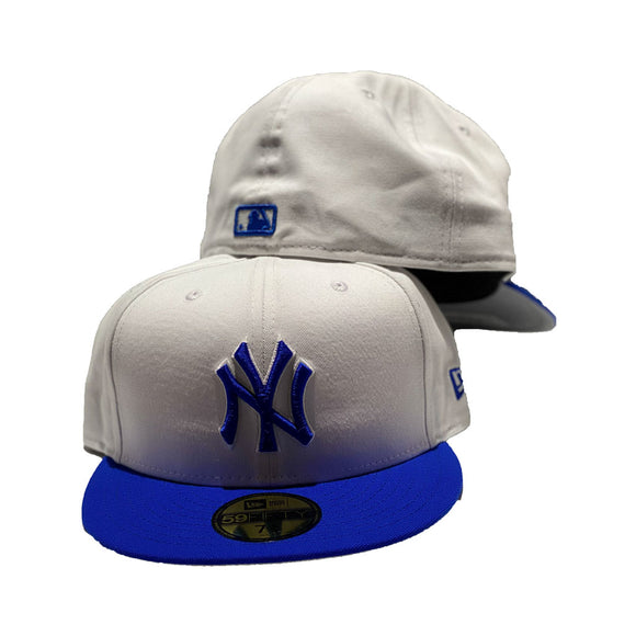 New York Yankees White With Royal Visor New Era Fitted  Hat