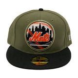 New York Mets Olive Orange Circle Logo New Era 59Fifty Fitted Cap