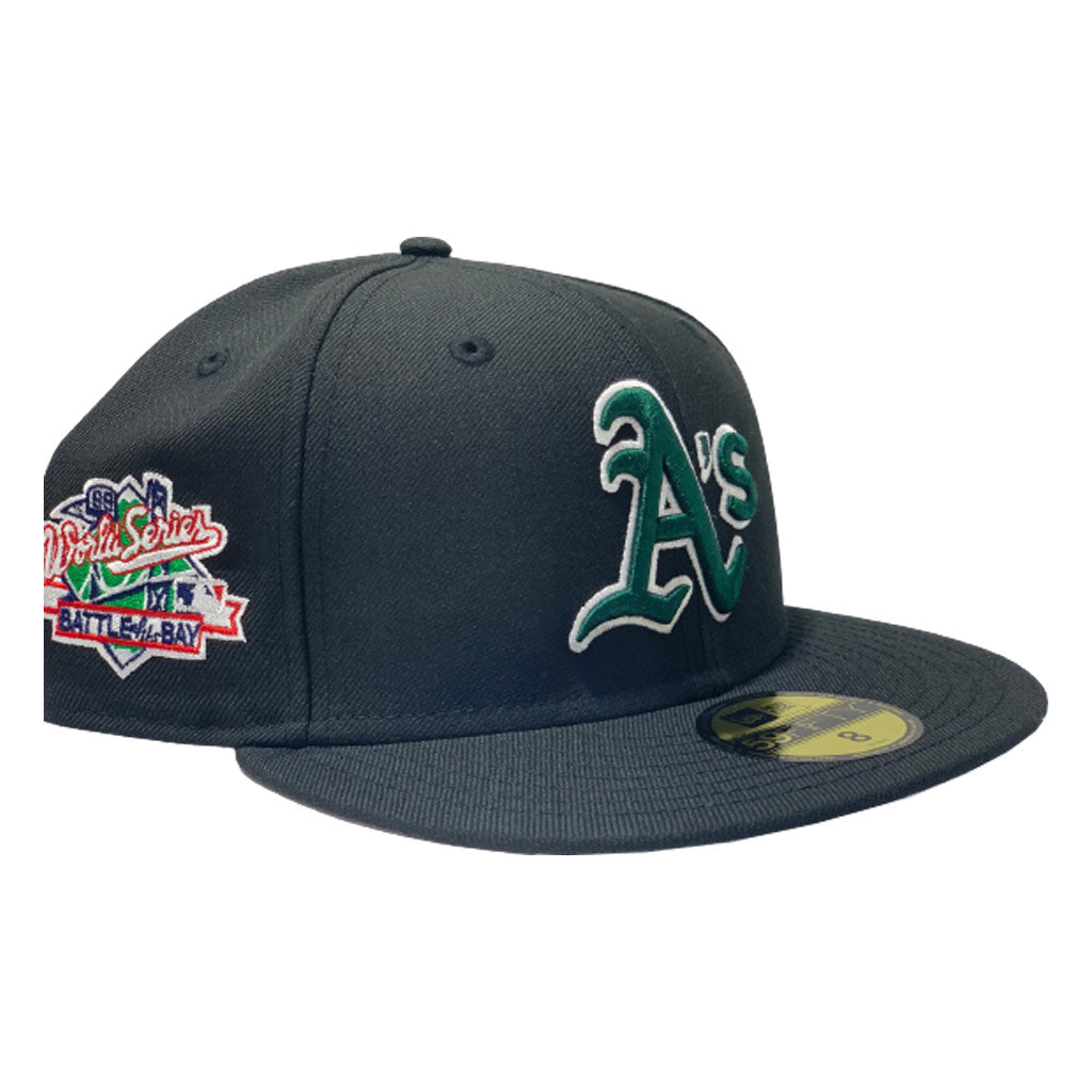 OAKLAND ATHLETICS 1989 BATTLE OF THE BAY WORLD SERIES GRAY BRIM NEW ERA FITTED