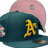 OAKLAND ATHLETICS 1989 BATTLE OF THE BAY WORLD SERIES PINK BRIM NEW ERA FITTED HAT