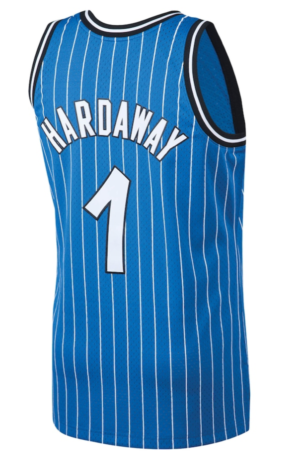 PENNY HARDAWAY ORLANDO MAGIC PIN STRIPE MITCHELL & NESS 1994 SWINGMAN JERSEY