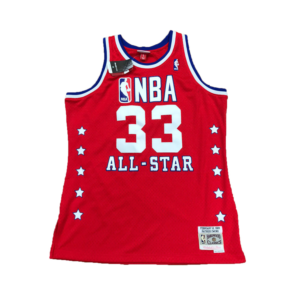PATRICK EWING 1989 NBA ALL STAR EAST MITCHELL AND NESS SWINGMAN RED JERSEY