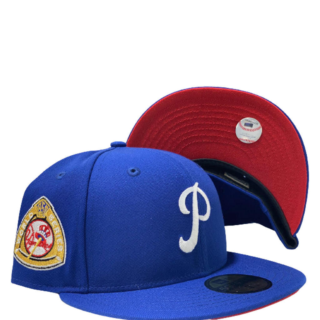 PHILADELPHIA PHILLIES 1950 WORLD SERIES ROYAL RED BRIM NEW ERA FITTED HAT