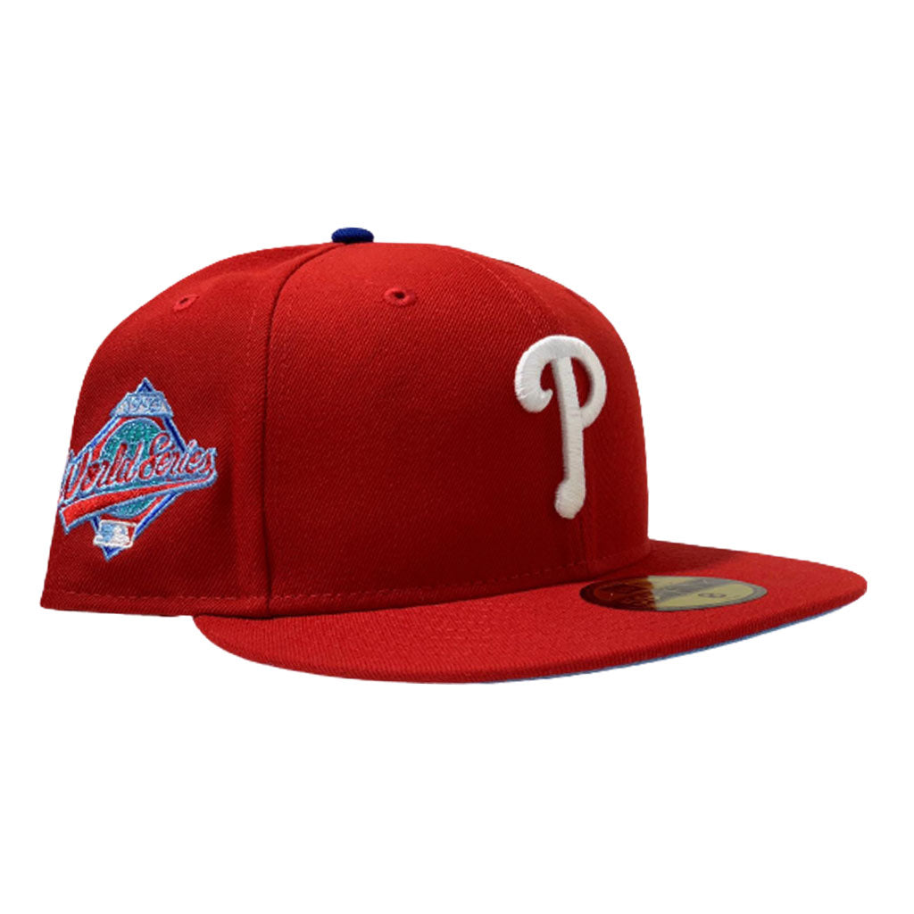 PHILADELPHIA PHILLIES 1993 WORLD SERIES RED ICY BRIM NEW ERA FITTED HAT