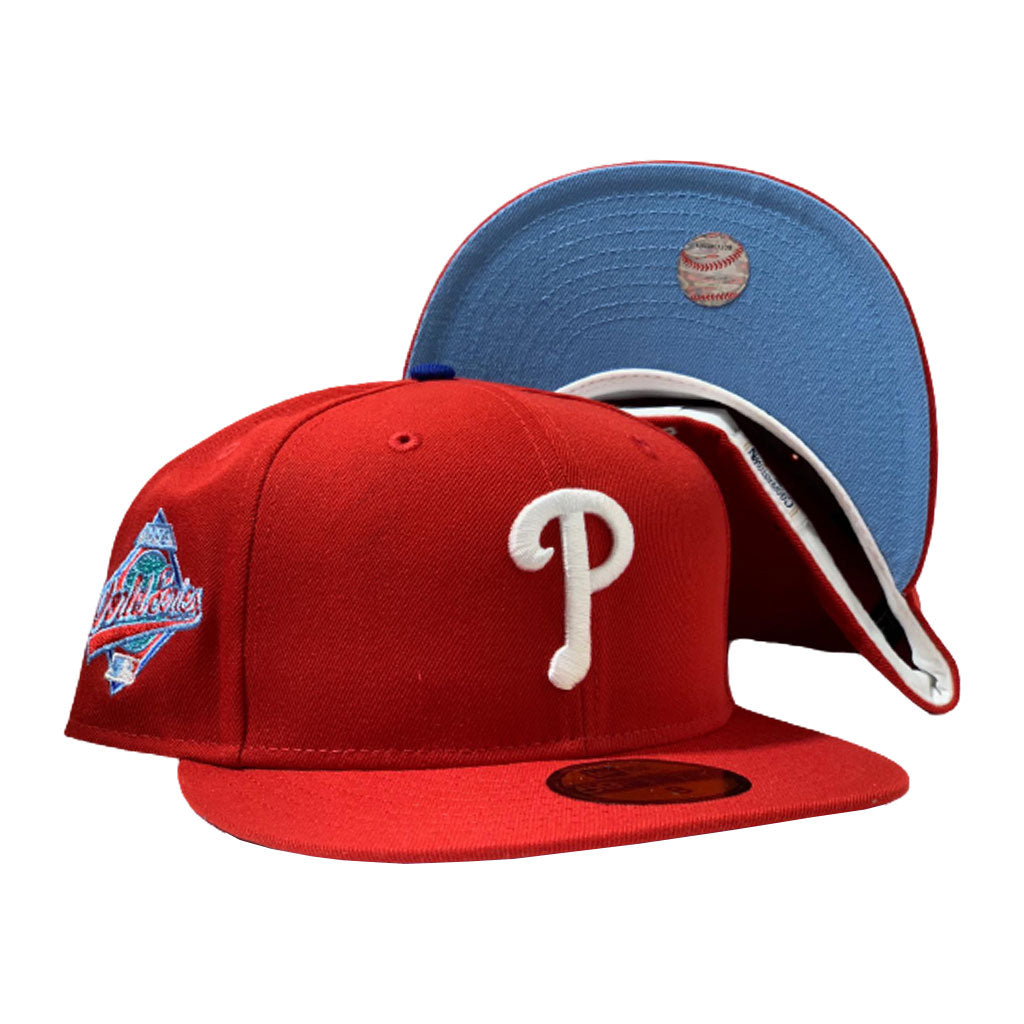 PHILADELPHIA PHILLIES 1993 WORLD SERIES RED ICY BRIM NEW ERA FITTED HAT