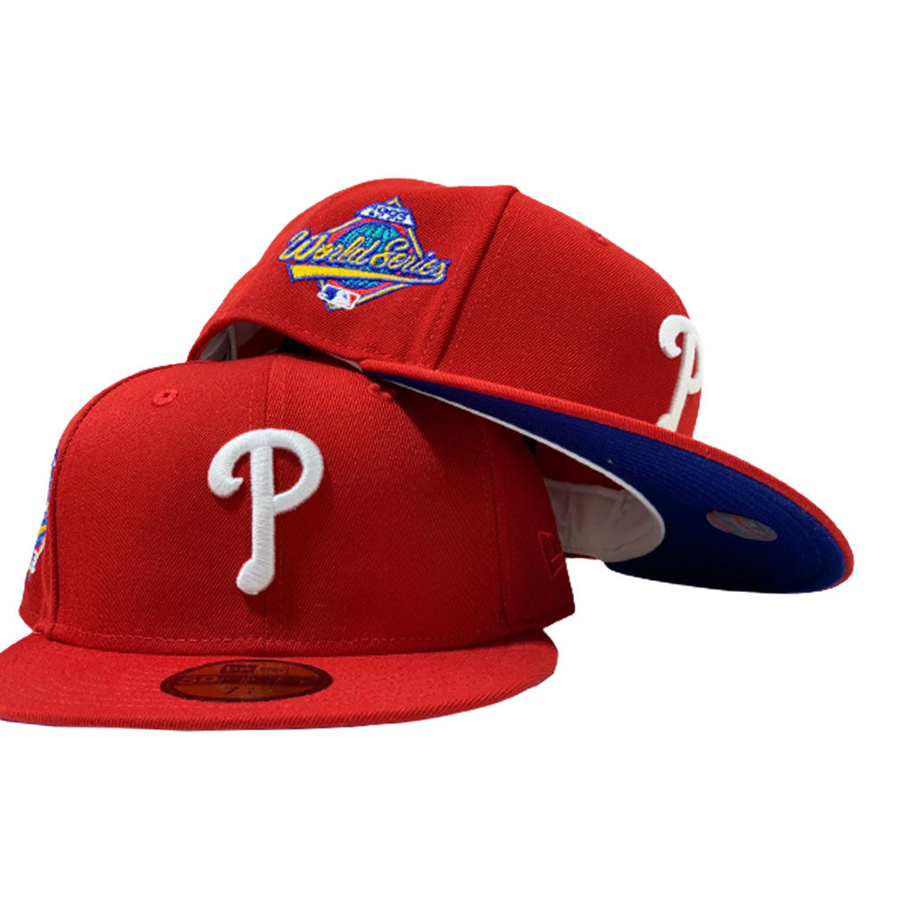 PHILADELPHIA PHILLIES 1993 WORLD SERIES RED ROYAL BRIM NEW ERA FITTED