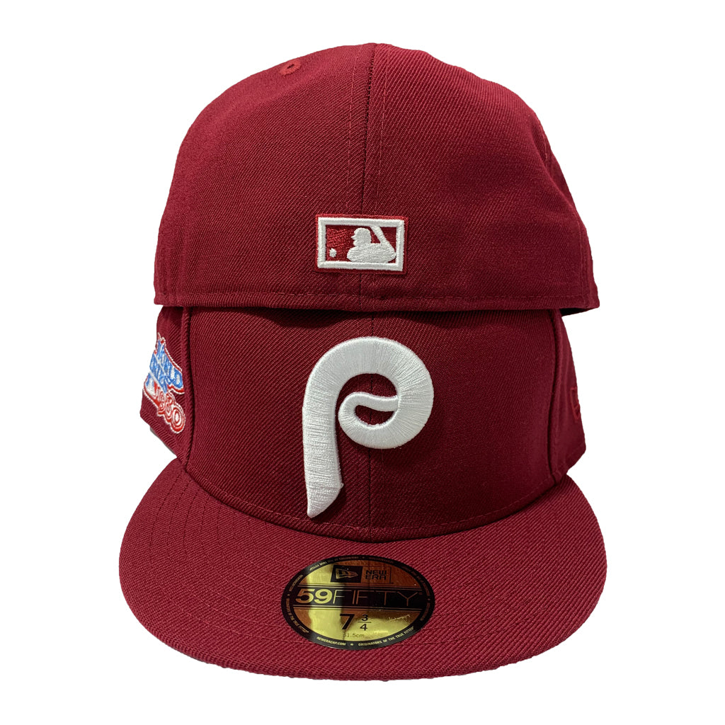 PHILADELPHIA PHILLIES ALL BURGUNDY FITTED CAP