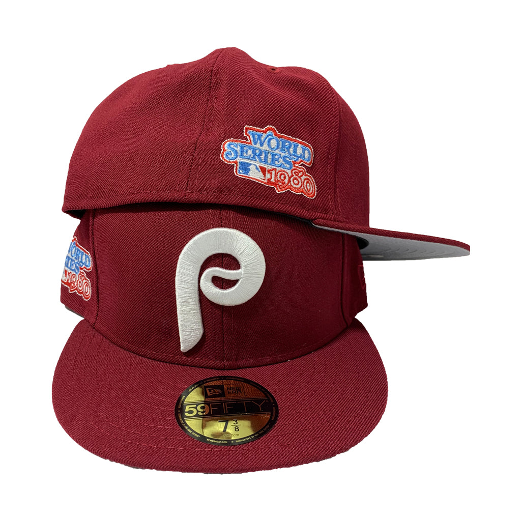 PHILADELPHIA PHILLIES ALL BURGUNDY FITTED CAP