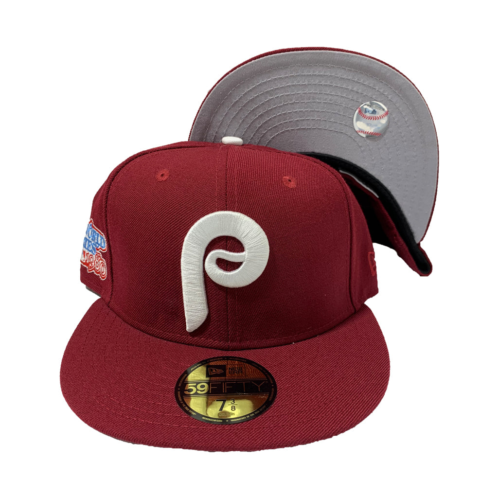 PHILADELPHIA PHILLIES ALL BURGUNDY FITTED CAP