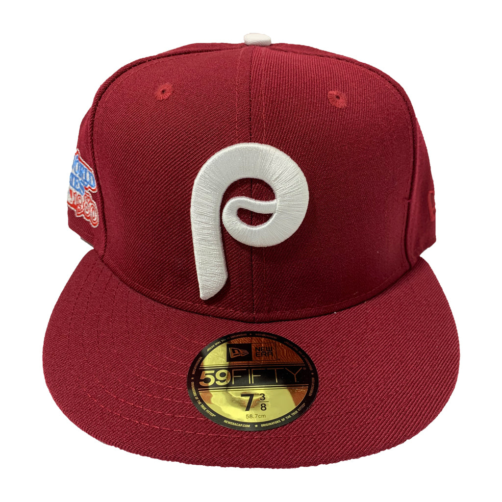 PHILADELPHIA PHILLIES ALL BURGUNDY FITTED CAP