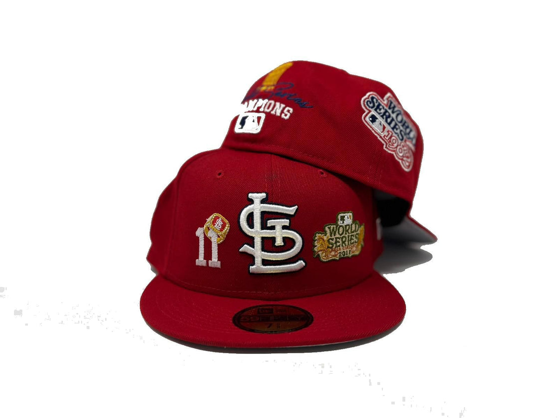 Red St Louis Cardinals 11X Championship Ring New Era Fitted Hat