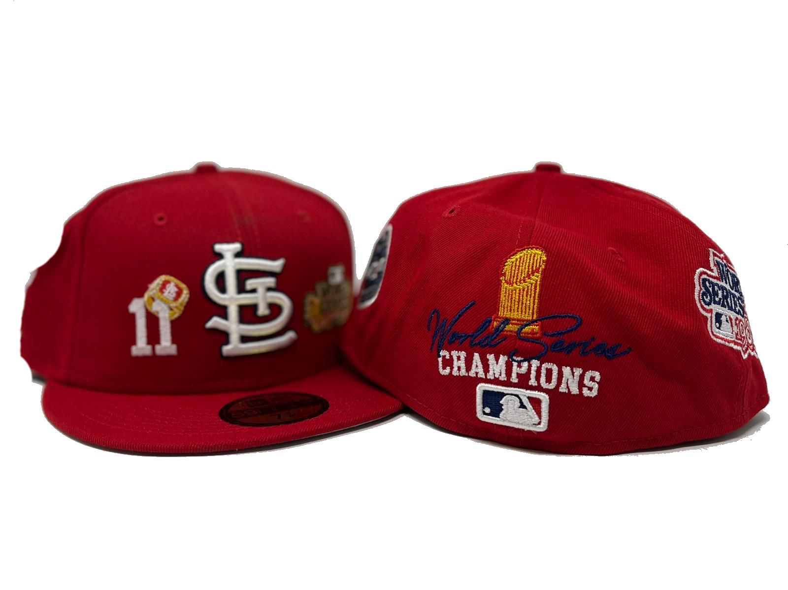 New Era St. Louis Cardinals 11x World Series Champions - Red Groovy Edition  59Fifty Fitted Hat, FITTED HATS, CAPS