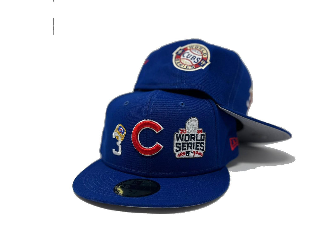 Blue Chicago Cubs 3X Championship Ring New Era Fitted Hat