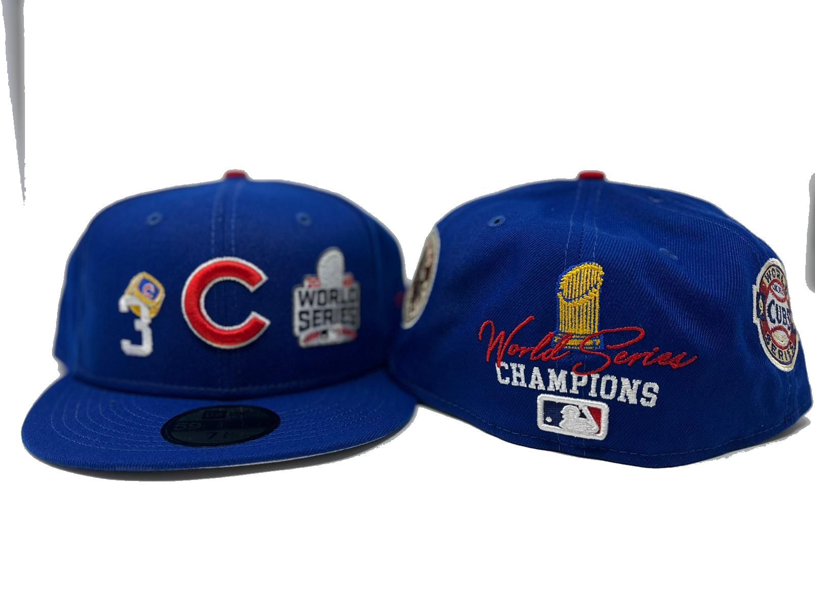 Cubs World Series Champions 39Thirty Ball Cap Hat RecycledFashionShopCom