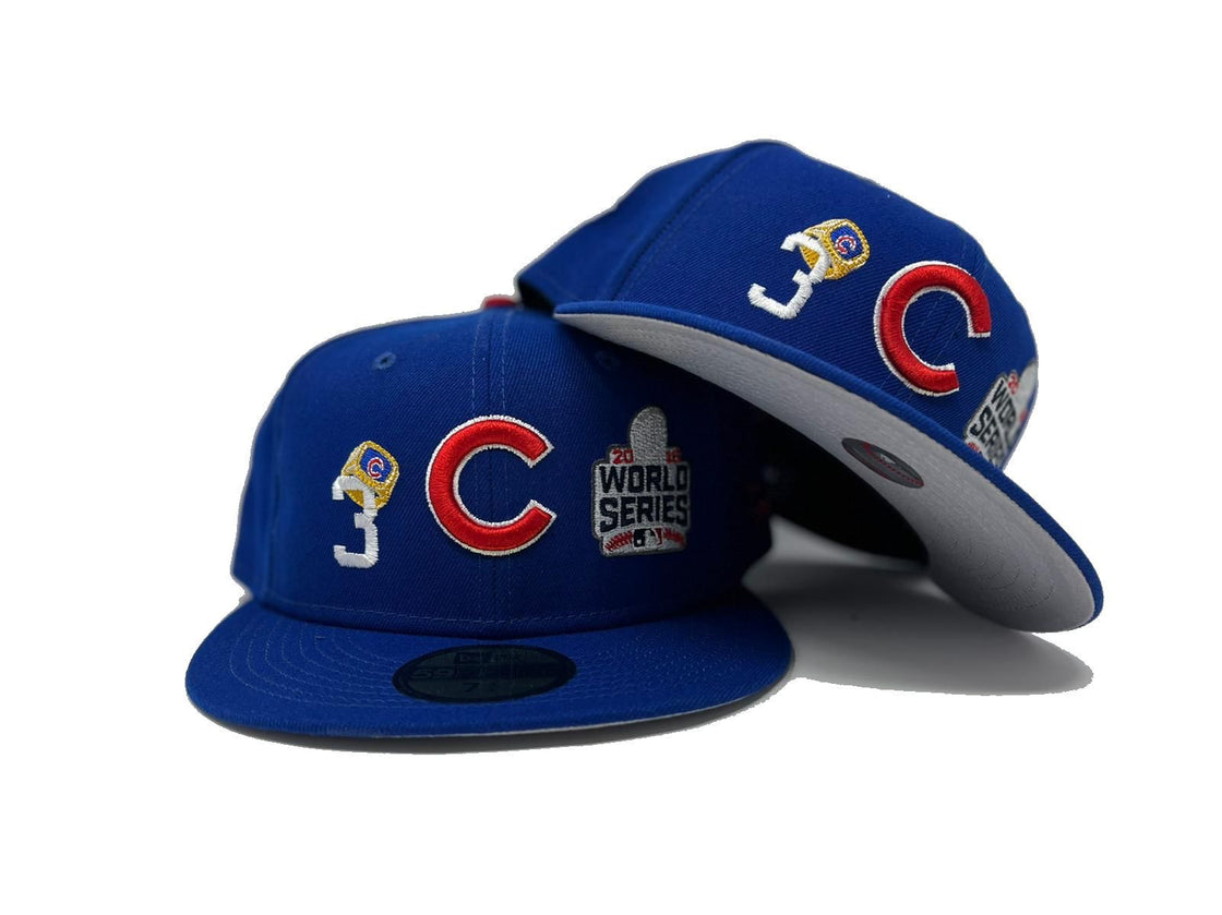 Blue Chicago Cubs 3X Championship Ring New Era Fitted Hat