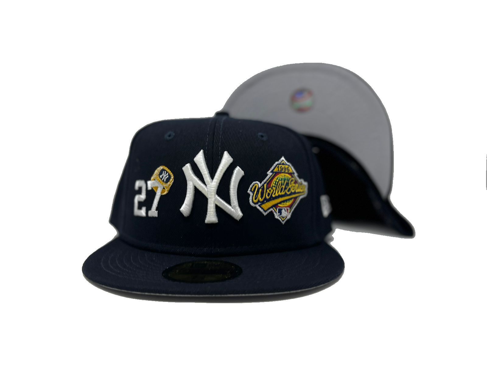 New York Yankees Majestic T Shirt 27 Championship Rings Blue MLB