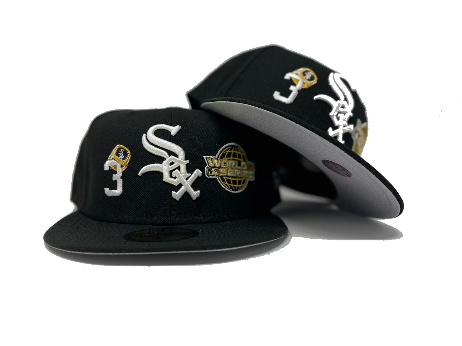 Black Chicago White Sox 3X championship Ring New Era Fitted Hat – Sports  World 165