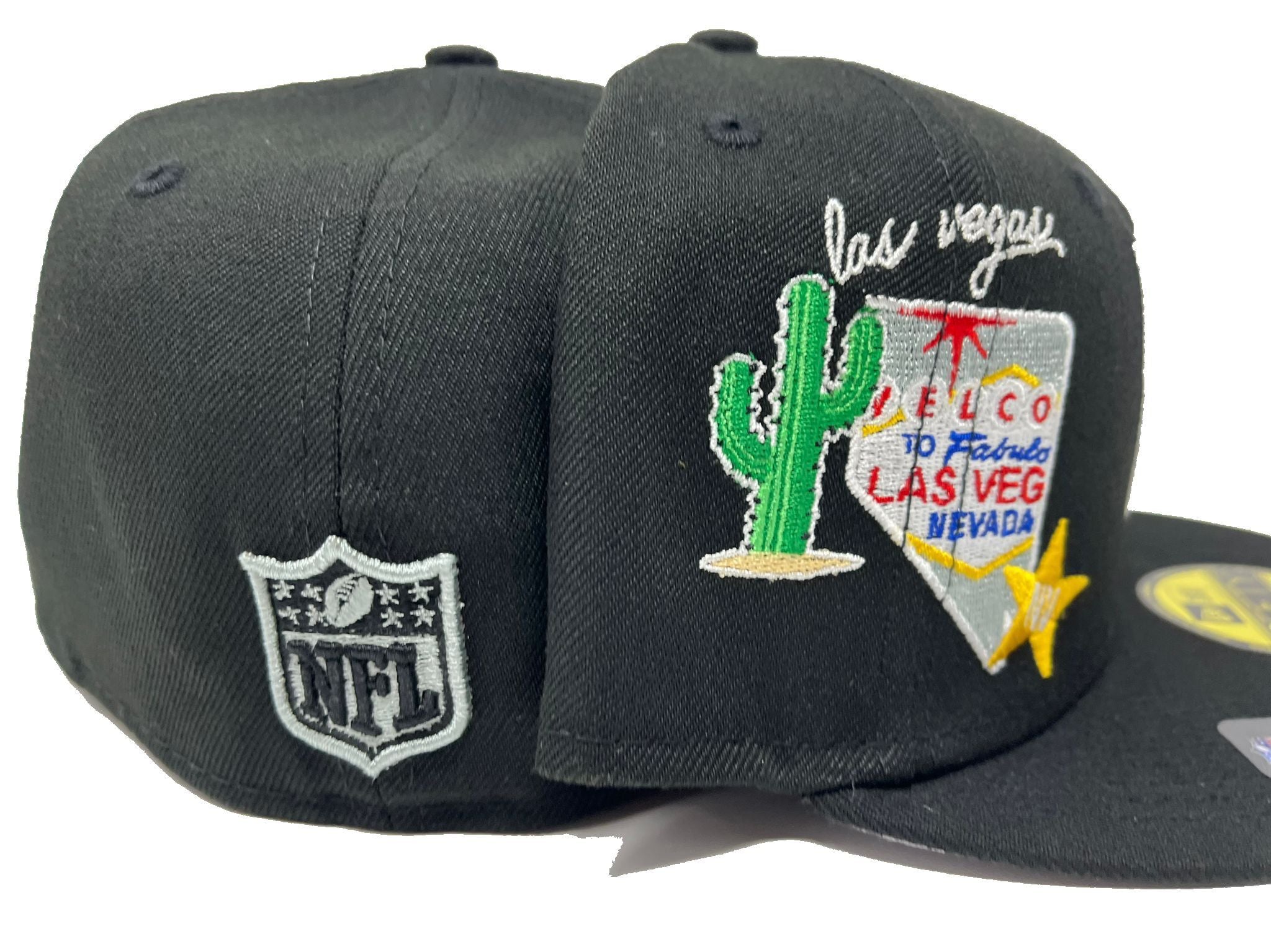 Las Vegas Raiders SATIN BASIC Black Fitted Hat by New Era