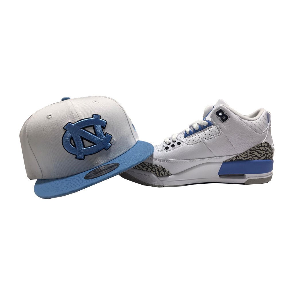 Perfect Matching New Era North Carolina Snapback Hat For Air Jordan 3 UNC