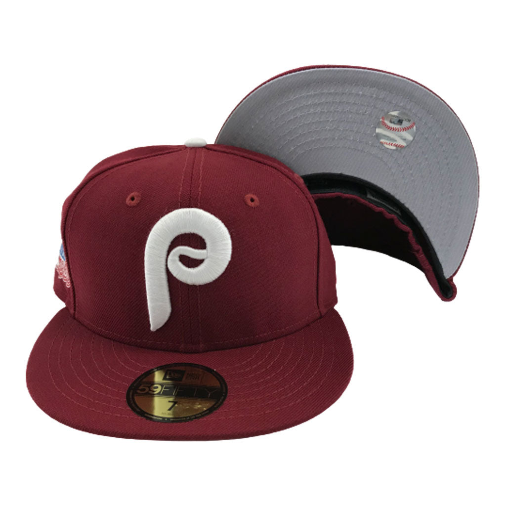 Philadelphia Phillies Hat Baseball Cap Fitted 7 5/8 Mitchell Ness