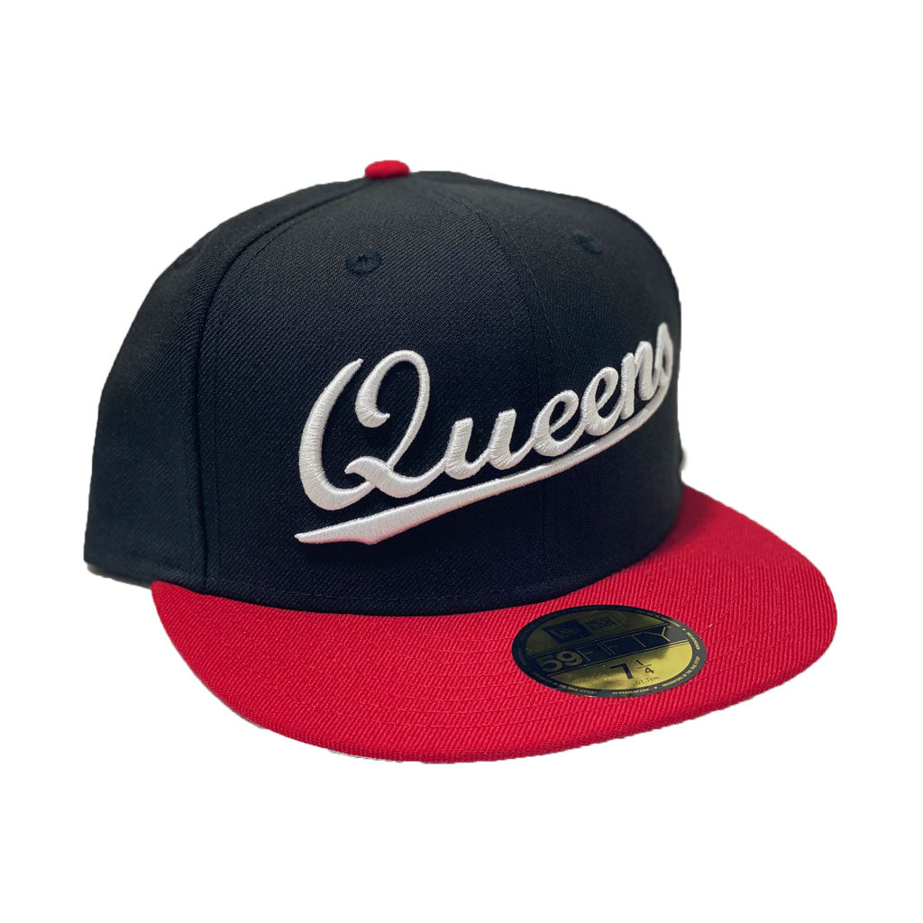 Queens Black Red  New Era Fitted Hat
