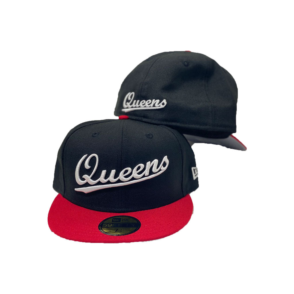 Queens Black Red  New Era Fitted Hat